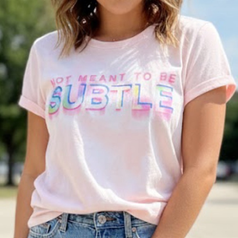 Pink Clouds Wound Up “Not Meant To Be Subtle Graphic Tee T-Shirt M (7/9) NWOT